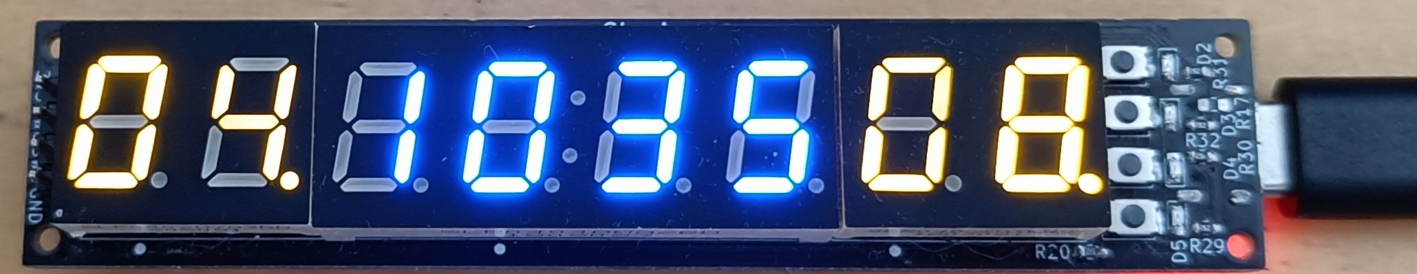 Front, clock and date